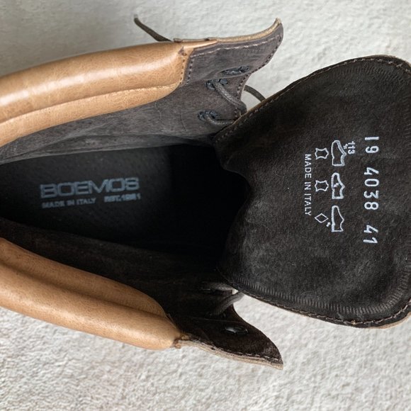 Italian Hand-Made BOEMOS ‘Timberland’ BURNISHED LEATHER Ankle BOOTS Sz 8.5-9 US - Picture 14 of 14